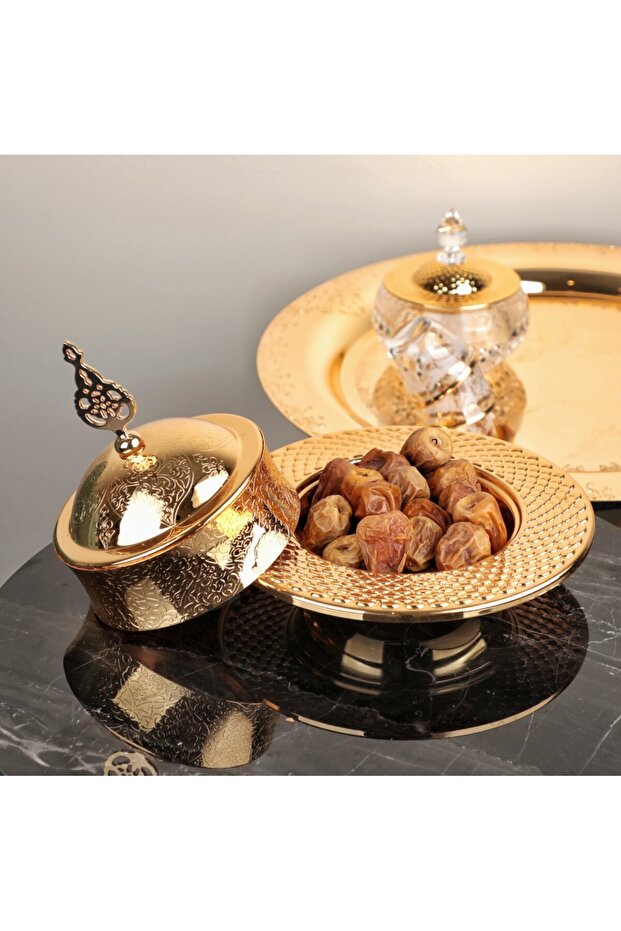 The Castle Sugar Bowl - Distinctive Rounded Shape - Shiny Gold—Small