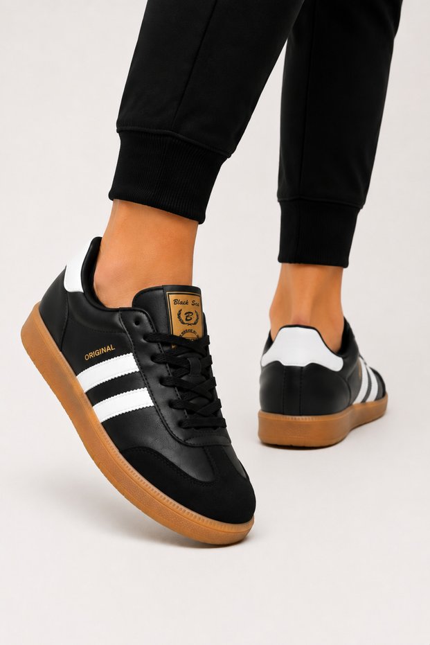 Comfortable Unisex Sports Shoes Black - White