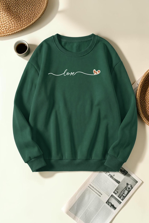 Unisex Infinite Love Printed Crew Neck Sweatshirt