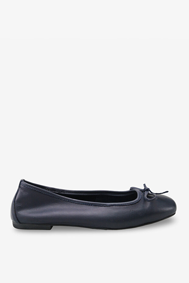 Nobelle Women's Genuine Leather Ballerinas - Navy Blue
