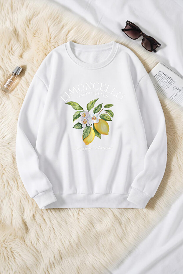 Unisex Limocello Printed Crew Neck Sweatshirt