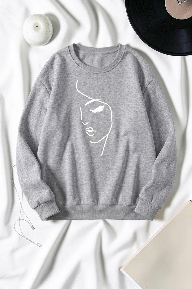 Unisex Mixed Print Crew Neck Sweatshirt