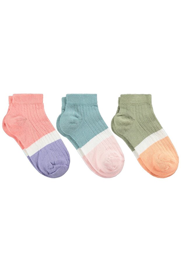Clours 3-Pack of Girls' Booties Socks for Ages 2-12