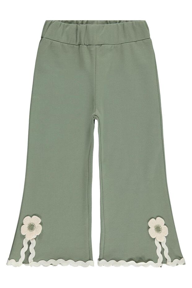 Lace Detailed Sweatpants for 2-5 Years Old - Khaki