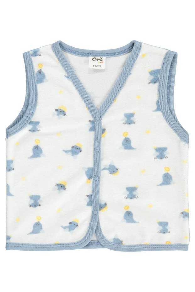 Seal Skin Print 6-18 Months Vest - Ecru
