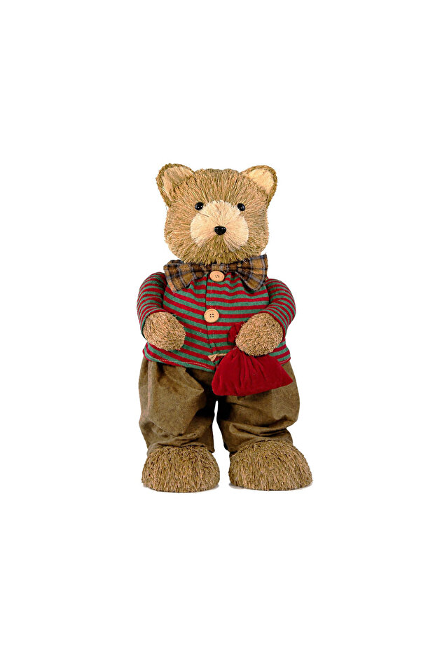 Christmas Ornament Striped Sweatered Male Bear Figure Red Green 90 cm