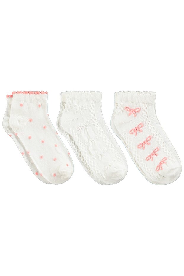 Basic Kurdele 3-Pack Booties Socks for Girls 2-12 Years Old