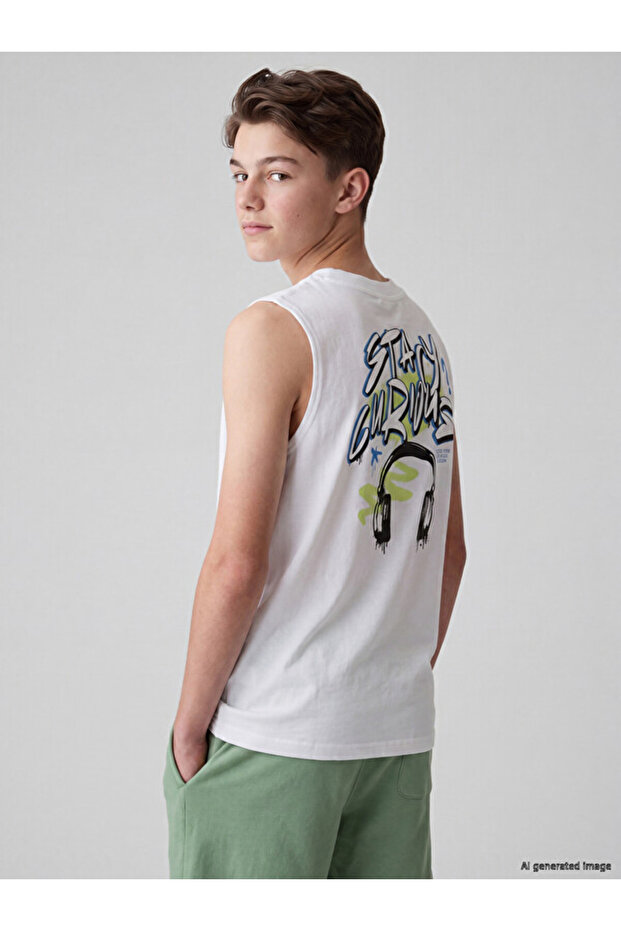 Esvab • Modern & Distinctive Zero Roba Collar Printed Combed Cotton Boys' Undershirt