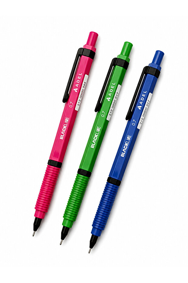 3-Piece Pen Set 0.7 Blackline Metal Body Nibbed Pen