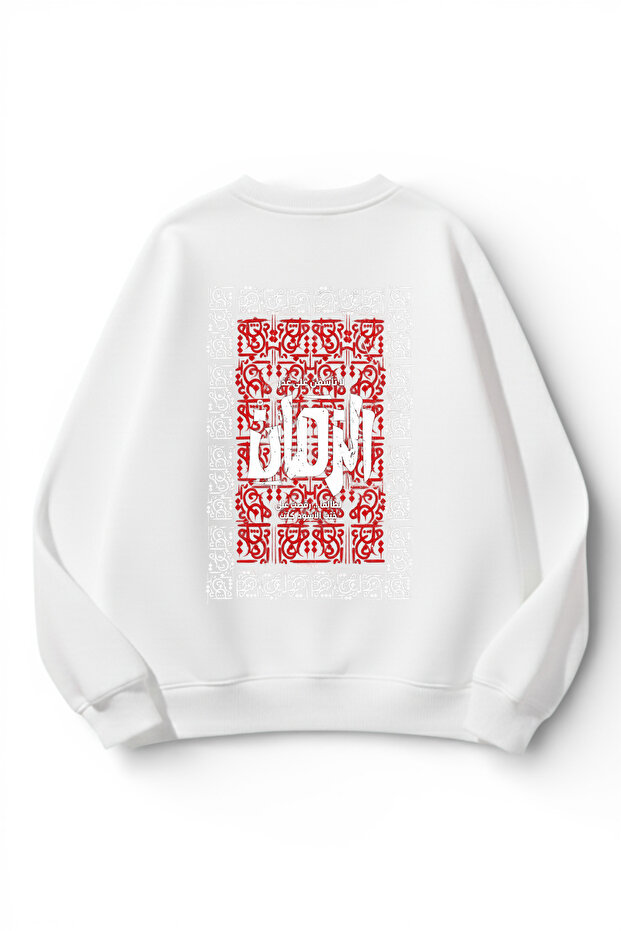 Unisex Soft Textured Talisman Printed Design Oversize 3 Thread Crew Neck Sweatshirt