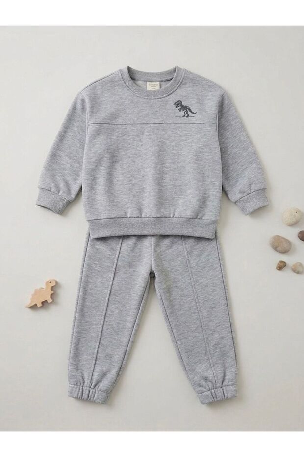 Boy's Sweatshirt and Jogger Sweatpants Set (Printed/Dual Pocket/Cord Strap)