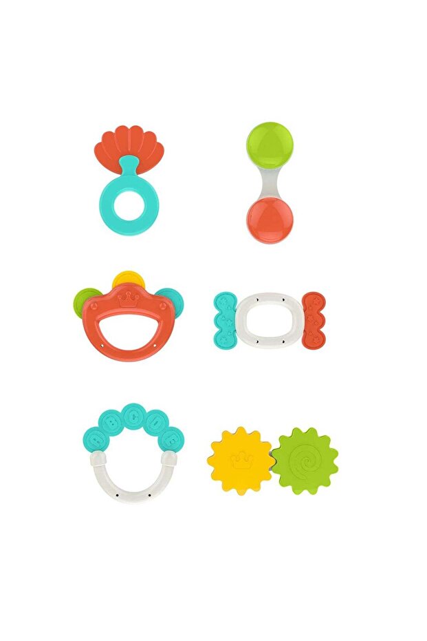 6-Piece Baby Teether Rattle Set – Sensory Learning Toys for Infants 35.4x22.2x4.2cm