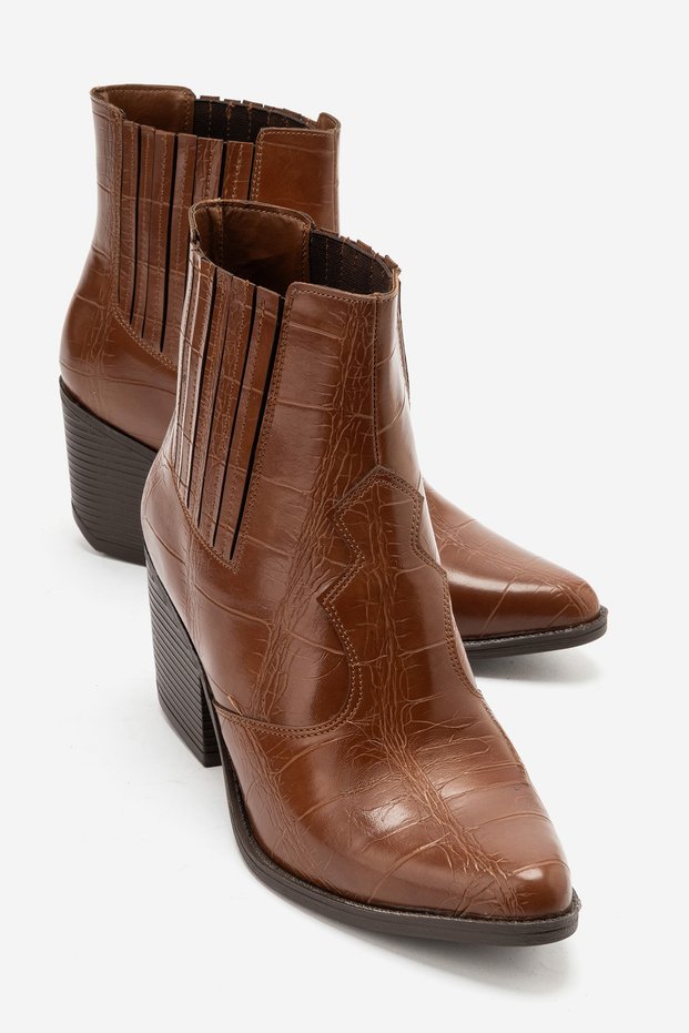 Athena Women's Tan Crocodile Western Dallas Boots