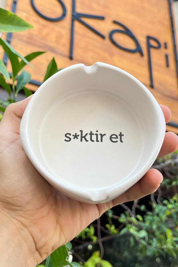 S*Ktir Et Printed Ceramic Ashtray