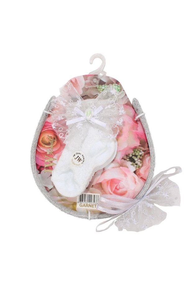 Baby Girl White Tulle Pearl Socks and Crown Set of 2 0-6 Months