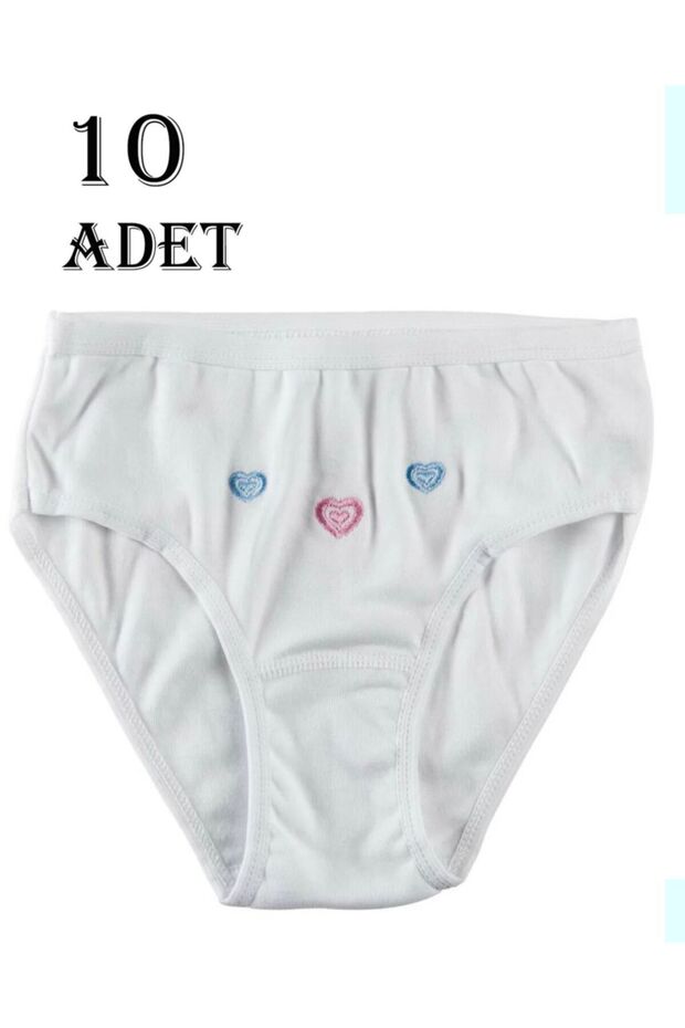 Pack of 10 100% Cotton Girls' Underpants