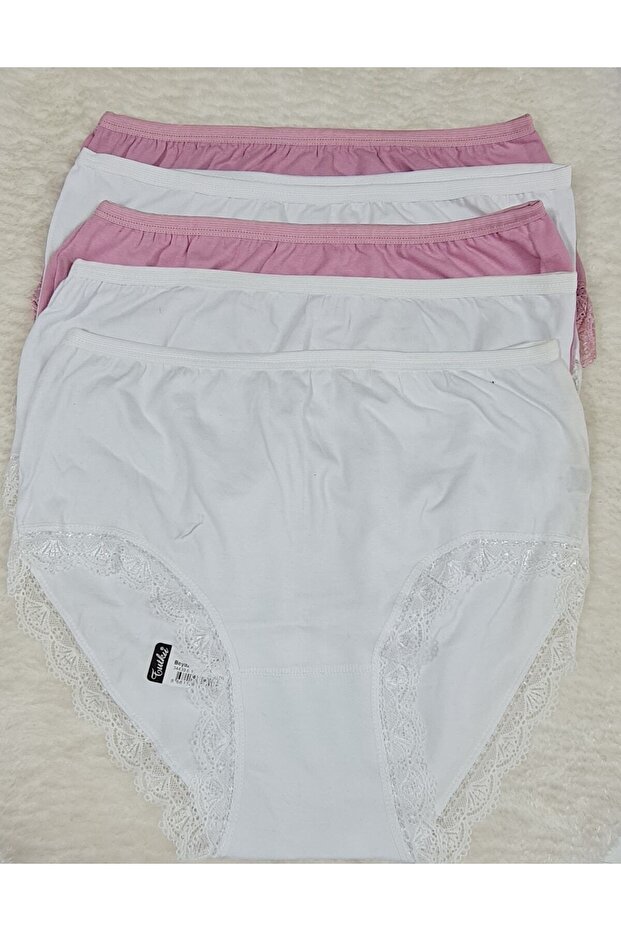 Tutku-Women's Lace Trimmed Bato Panties 3-Pack Mixed Colors