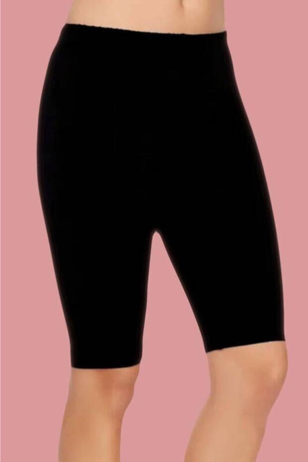 Tutku-Women's Black Plus Size Combed Cotton Knee High Tights 12 Pack