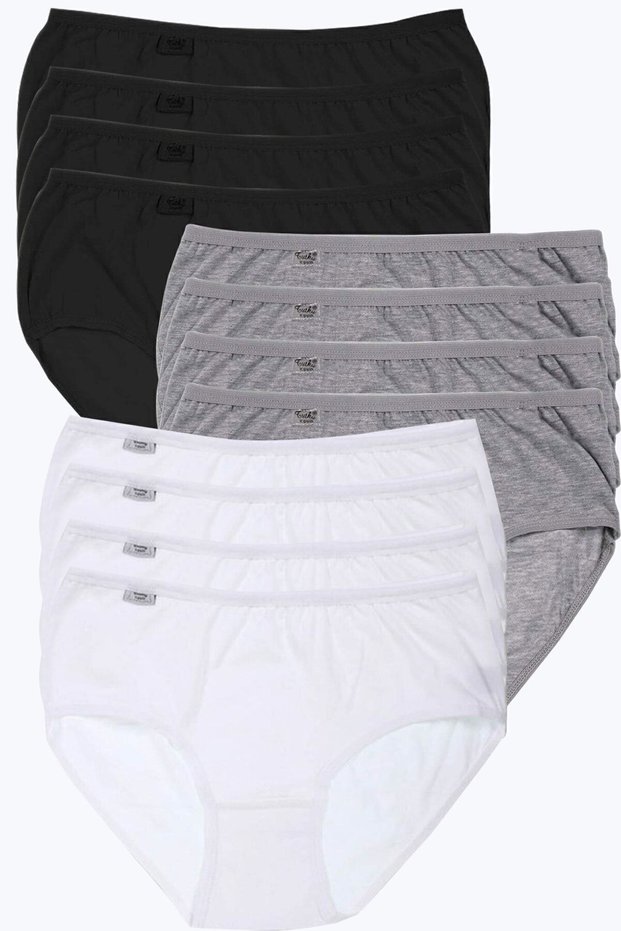 Tutku-Women's 8-Pack Mixed Color Cotton Lycra High Waist Bato Panties Black-Tan