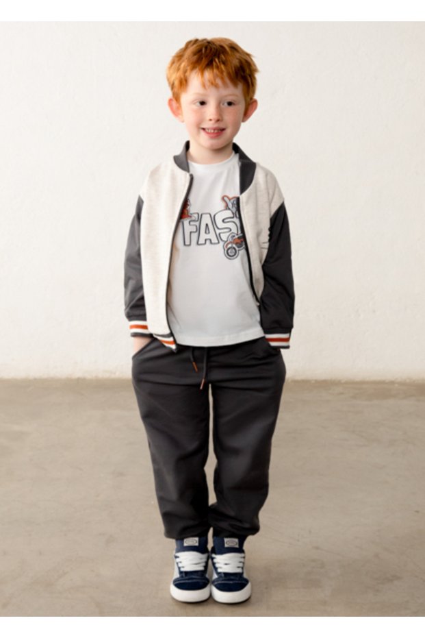 Black Boy's Tracksuit Set and Bomber Jacket 4807