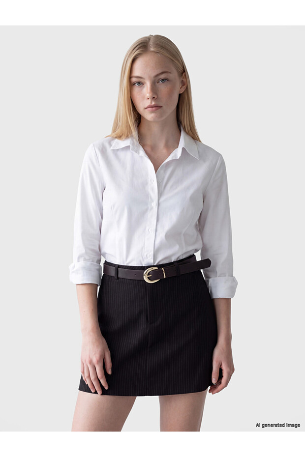 Rmz Gi̇yi̇m Farkiyla Zippered Waist Striped A-Line Mini Skirt
