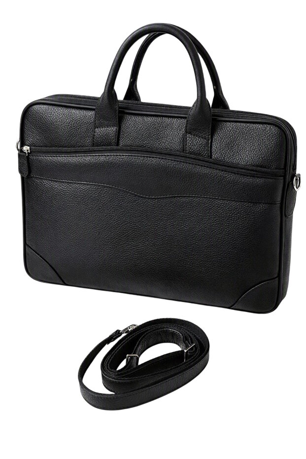 Laptop Bag Genuine Leather 15.6" Inch File Compatible Premium Quality Waterproof Black