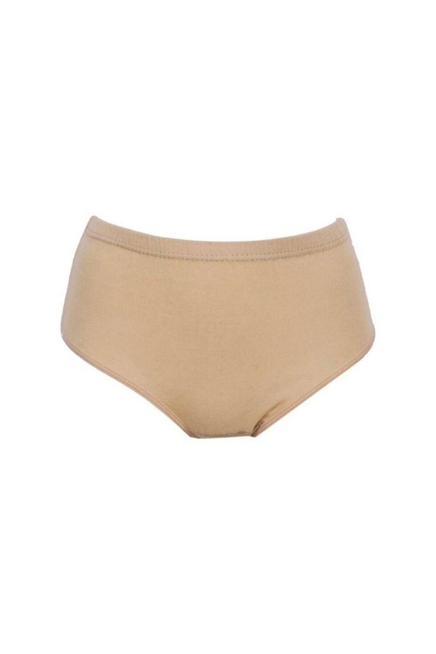 Tutku-Women's 12-Pack High Waist Elastic Ribbed (Lycra) Bato (Skin)