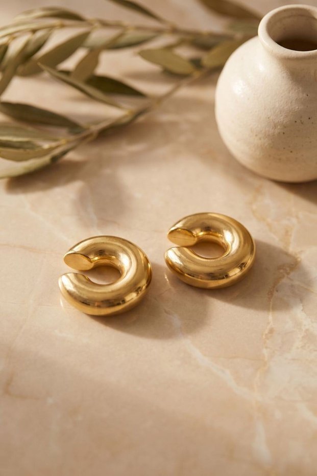 316L Steel Gold Color Double Earcuff Earrings