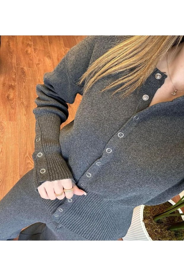 Abi̇ Rçit Çit Detailled Knitwear Suit New Model New Season