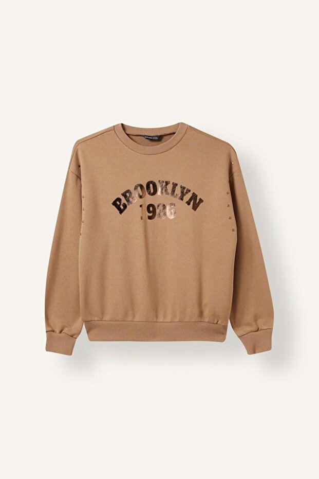 Relax Fit Crew Neck Printed Sweatshirt for Girls I6182A826Wn