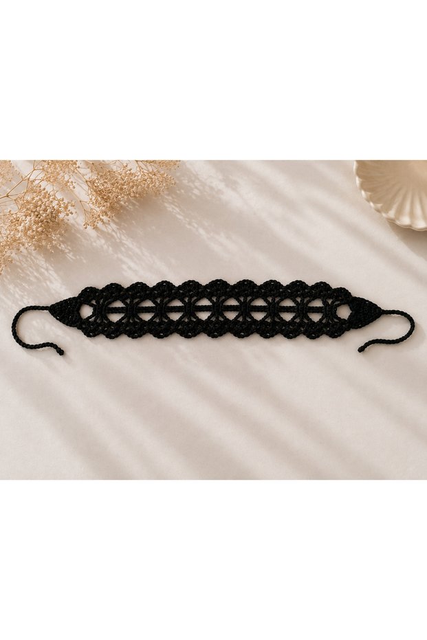 Crochet Hairband Handmade Tie up Knitted Women's Hair Accessory