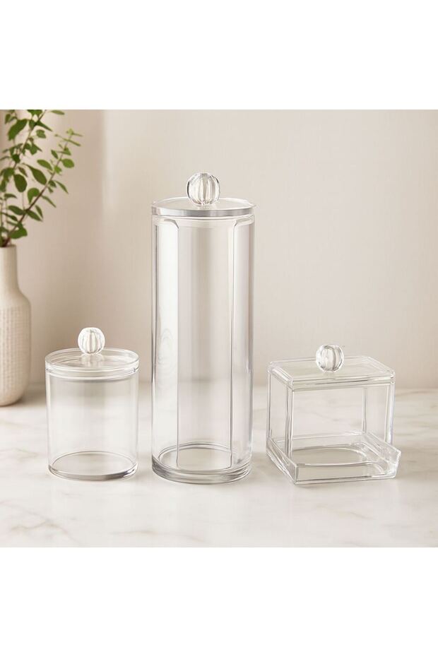 Mika Crystal 3-Piece Makeup Organizer Set