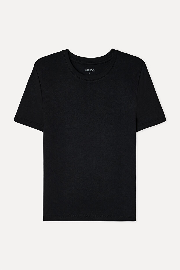 Women's Black Crew Neck T-Shirt