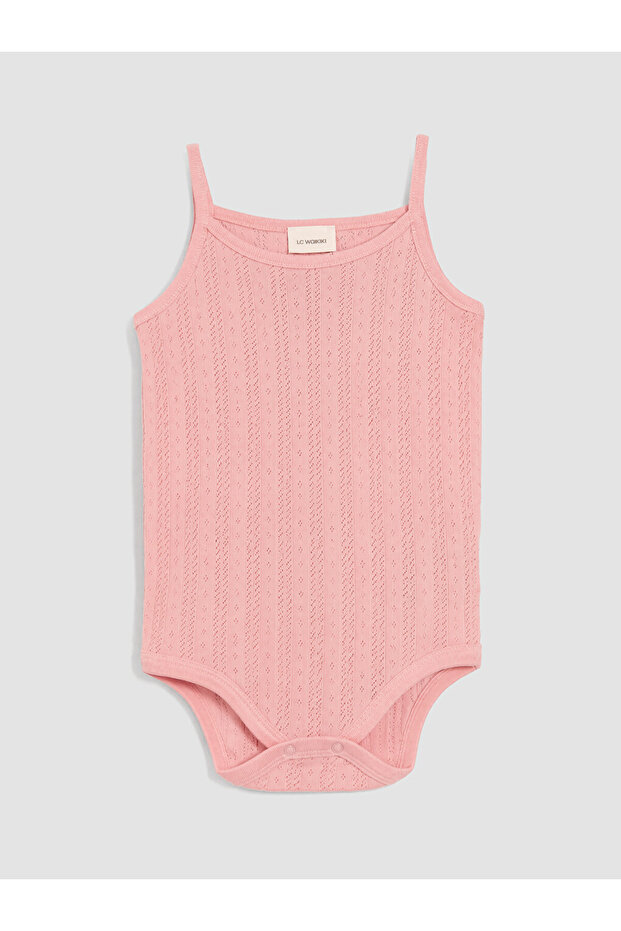 Rmz Gi̇yi̇m Farkiyla Baby Girl Snap Fastener Bodysuit with Drawstring Straps