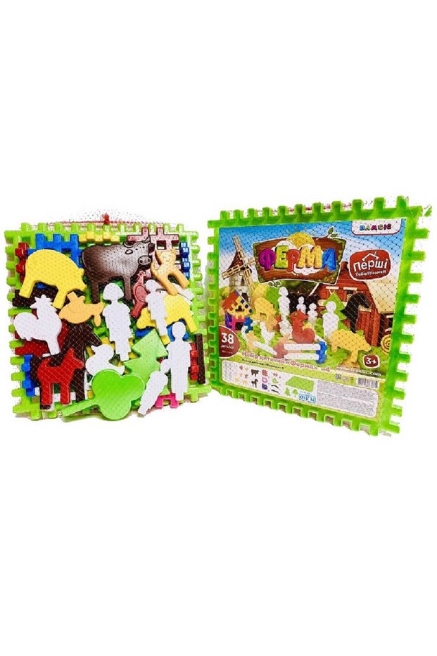 Set de construcție tip vafe Bamsic, model fermă