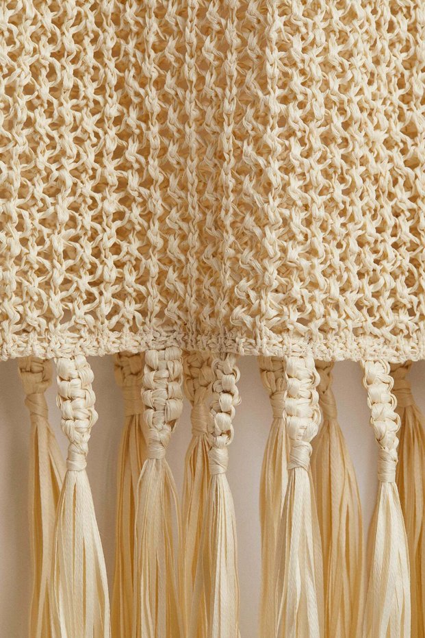 Fringed crochet-look dress