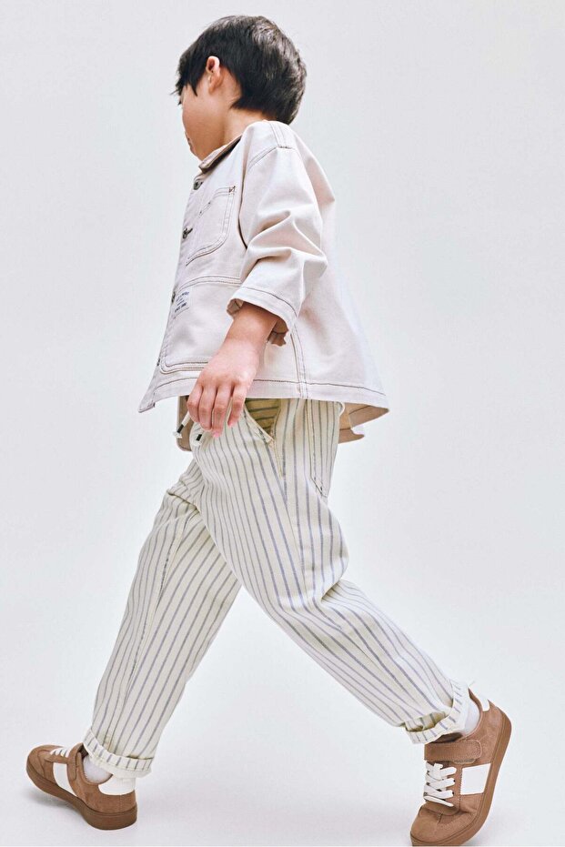 Twill pull-on trousers