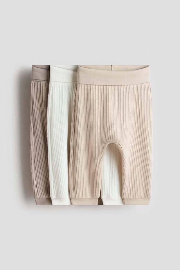 3-pack ribbed cotton trousers