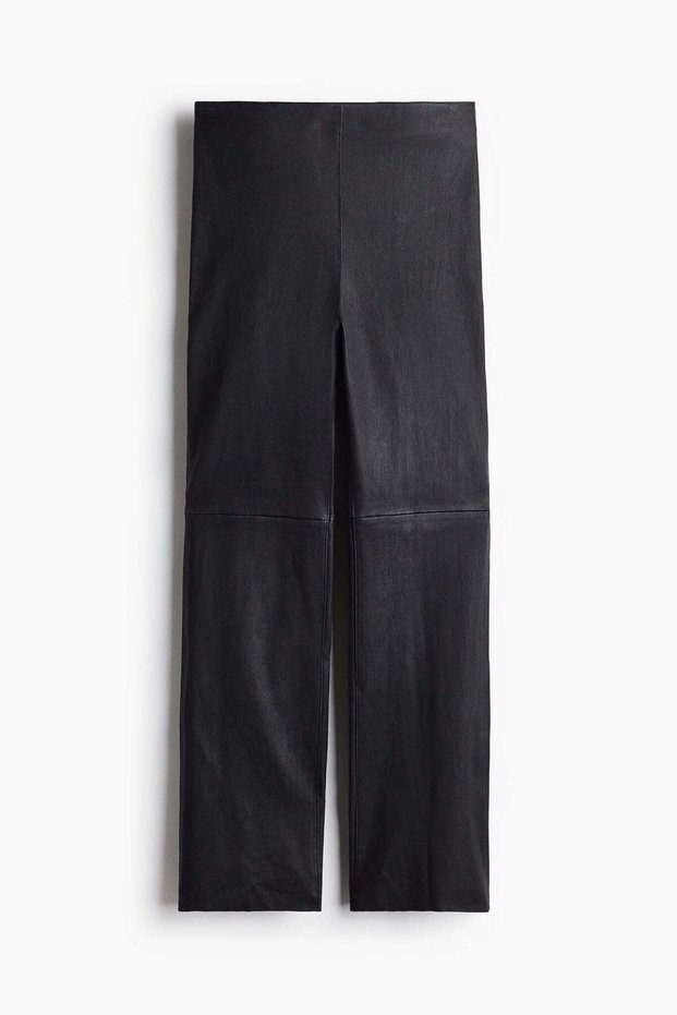 Straight leather trousers