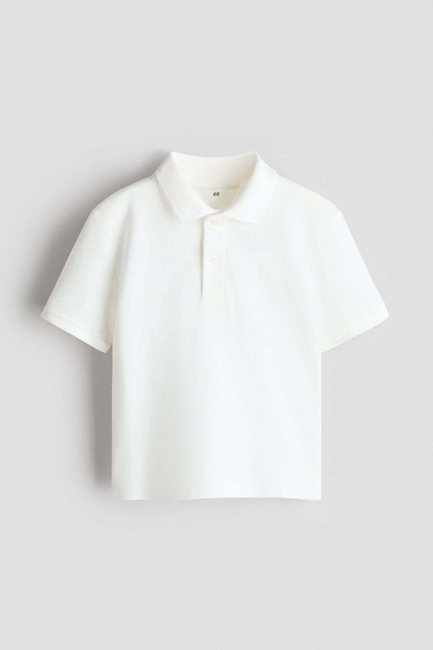 Embroidered-motif piqué polo shirt