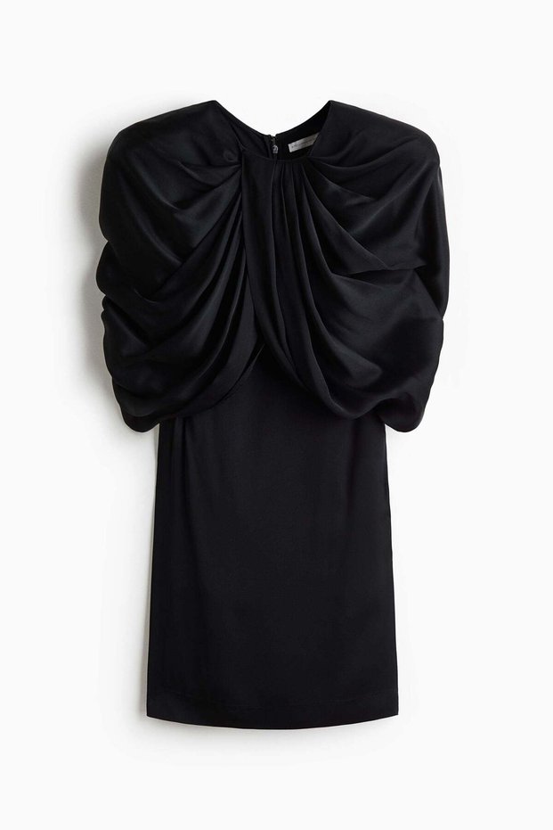 Draped satin mini dress