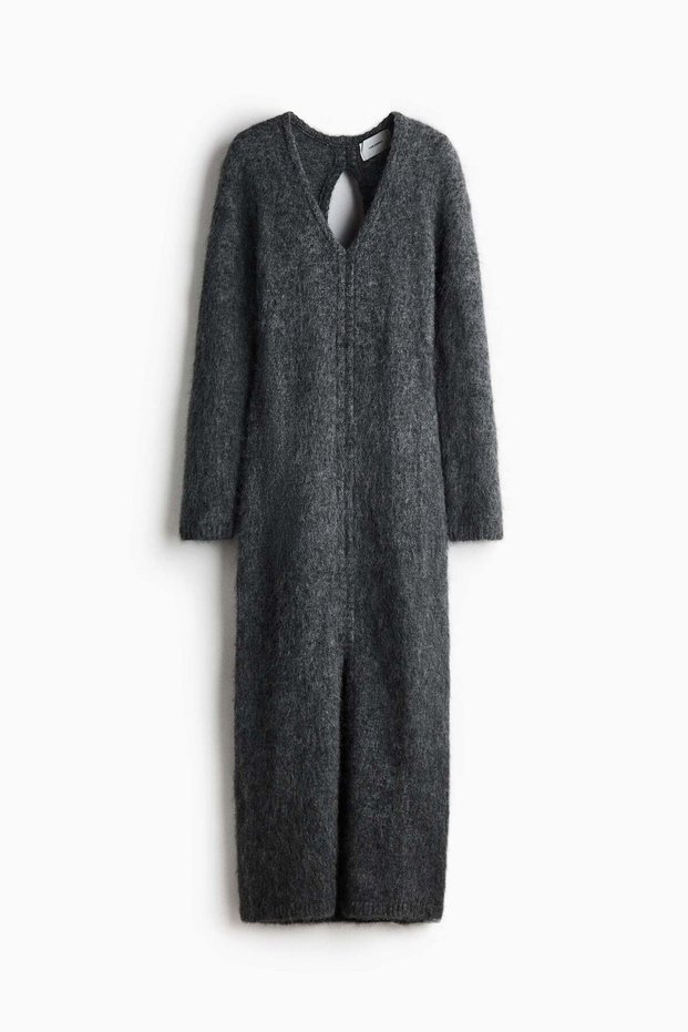 Open-back mohair-blend dress