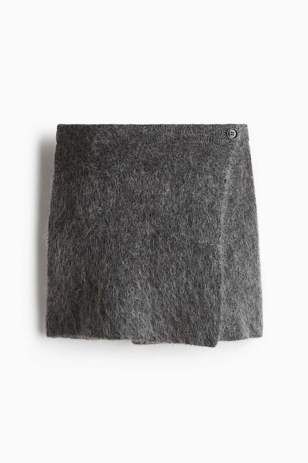 Mohair-blend mini skirt
