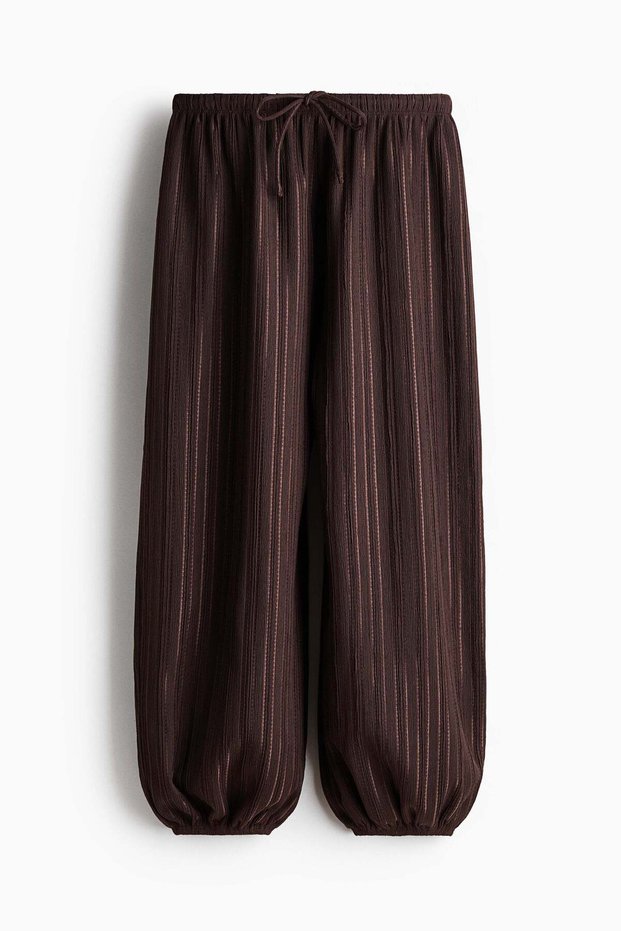 Textured balloon trousers