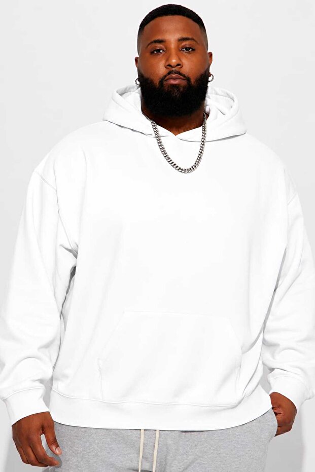 3 Yarn Combed Cotton Plus Size Unisex Sweatshirt Mw5