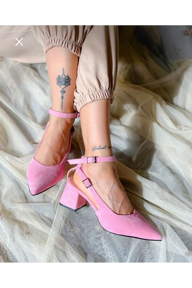 Dubai Pink Suede 5 cm Heel Sandals