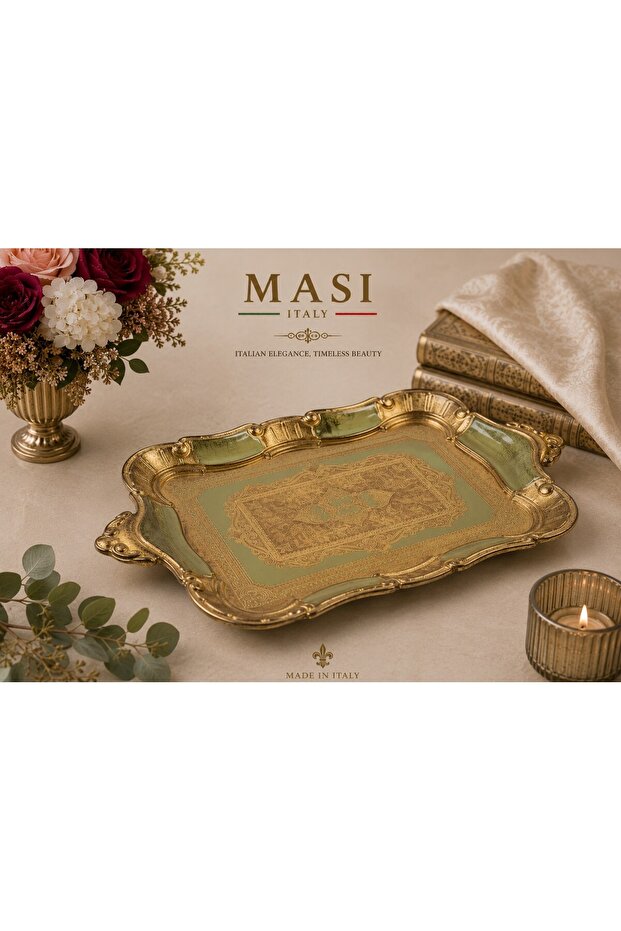 Masi Rosewood Handle 32 X 20 Rectangular Coffee Tray