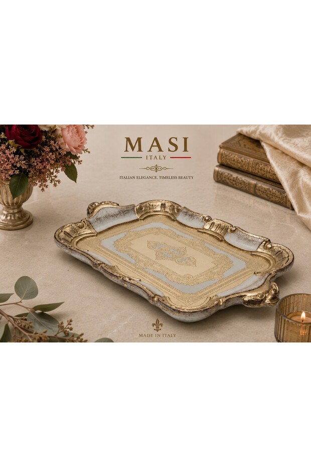 Masi Rosewood Handle 32 X 20 Rectangular Coffee Tray