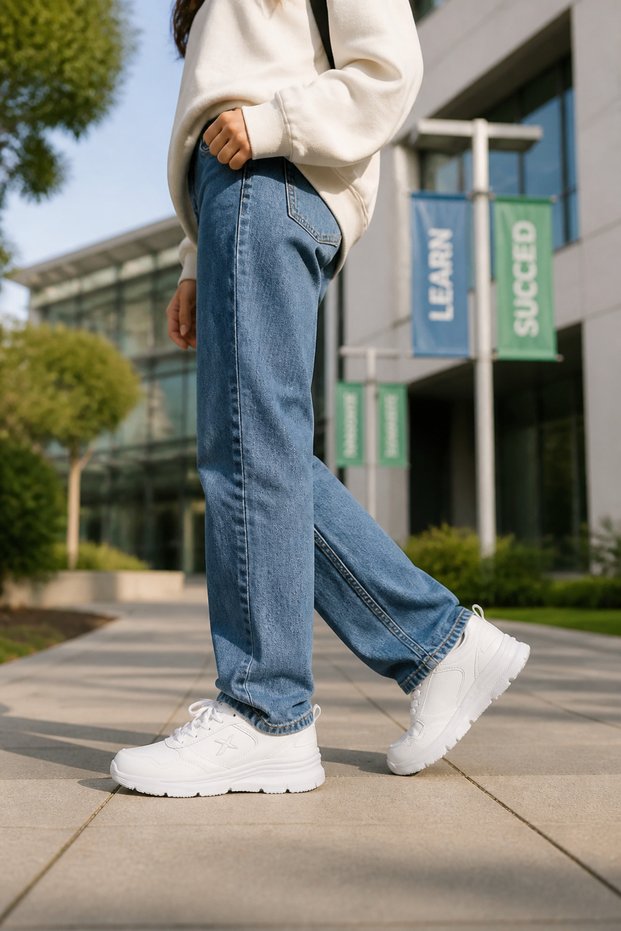 Sy-8846 White Women's Daily Sneaker Comfort Casual Anatomical Sports Shoes