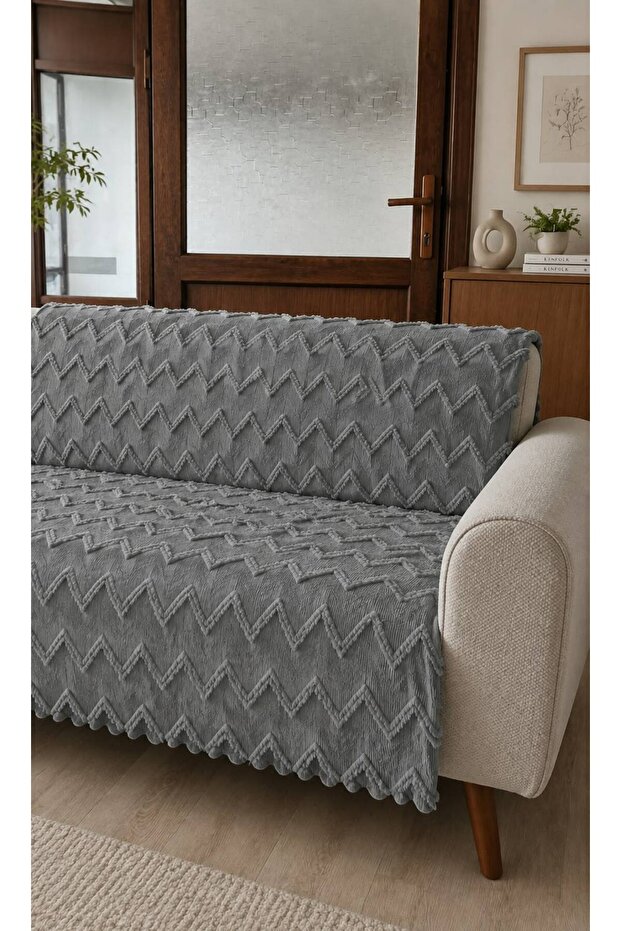 Premium Chenille Jacquard Woven Beard Sofa Cover 175X215 cm - Non-Slip Washable Luxury Sofa Bed Cover